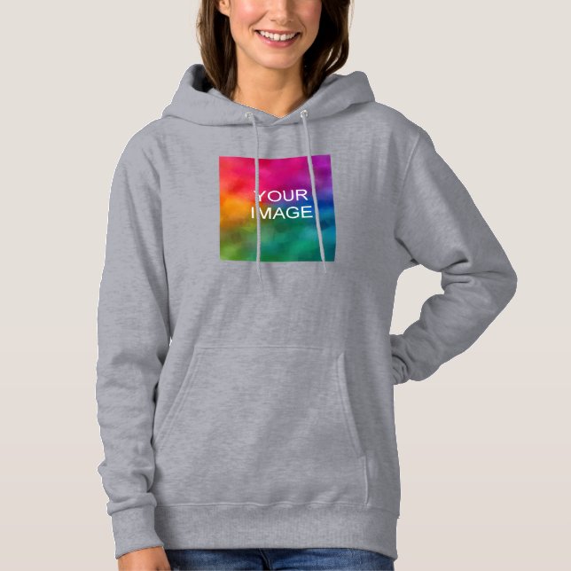 Sudadera Personalizado Mensajes de texto Cargar Foto Mujere (Anverso)