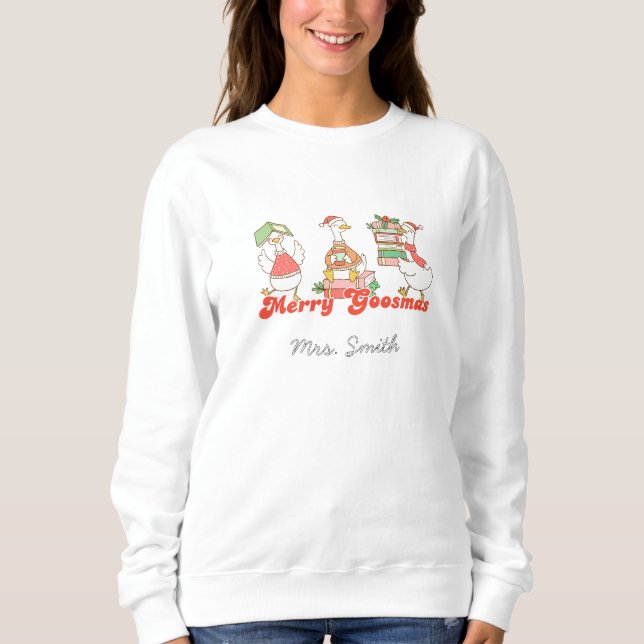 Sudadera Personalizado Merry Goosemas Sweatshirt (Anverso)