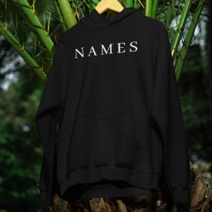 Sudadera Personalizado negro simple Añadir su nombre elegan