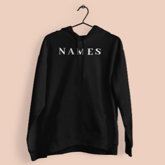 Sudadera Personalizado negro simple Añadir su nombre elegan