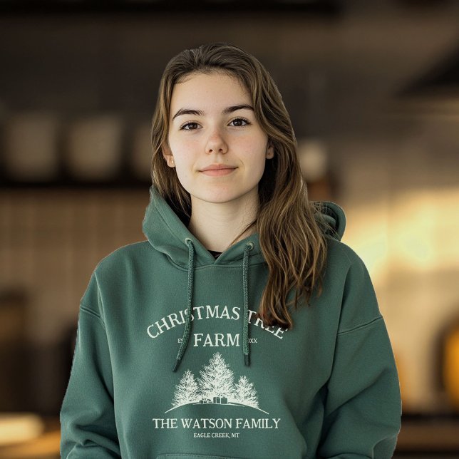Sudadera Personalizado Nombre Familia Navidad Árbol Granja  (Subido por el creador)