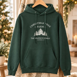 Sudadera Personalizado Nombre Familia Navidad Árbol Granja