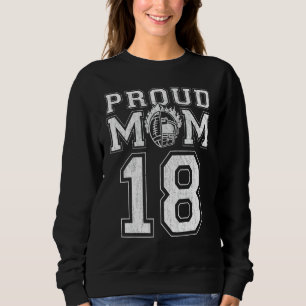 Sudadera Personalizado Orgullosa Fútbol Mamá Número 18 Para