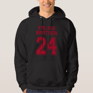 Sudadera Personalizado Orgulloso Fútbol Hermano Número 24 R
