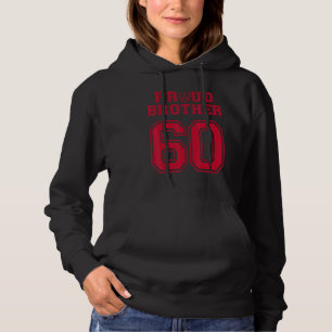 Sudadera Personalizado Orgulloso Fútbol Hermano Número 60 R