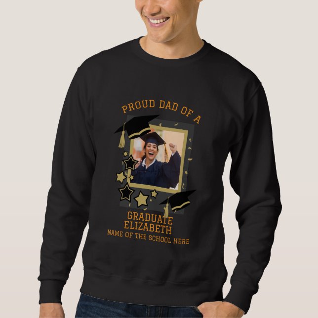 Sudadera Personalizado orgulloso padre de una foto de gradu (Anverso)