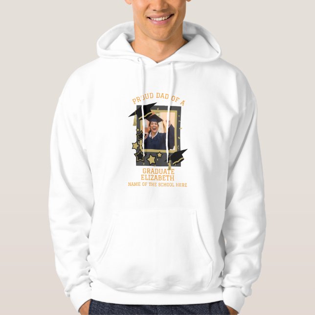 Sudadera Personalizado orgulloso padre de una foto de gradu (Anverso)