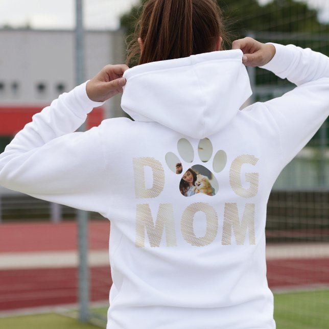 Sudadera Personalizado Paw Photo gold Dog Mom (Subido por el creador)