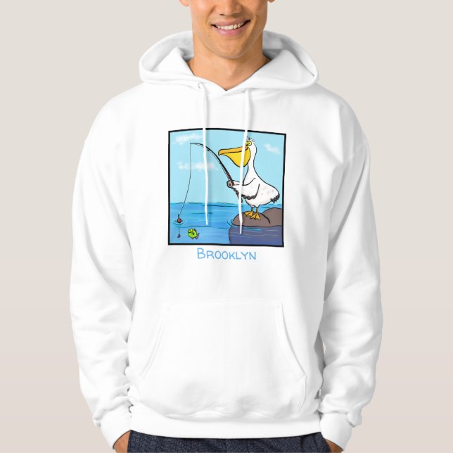 Sudadera Personalizado pelícano de pesca divertida (Anverso)
