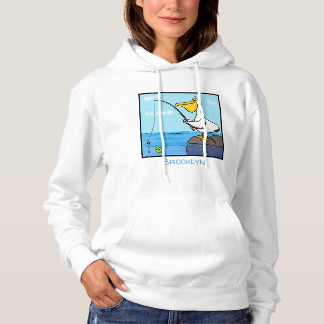 Sudadera Personalizado pelícano de pesca divertida (Anverso)