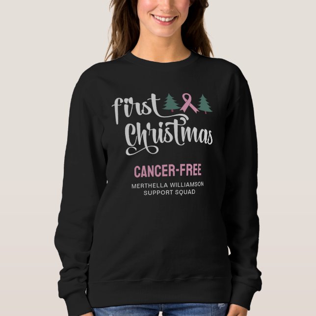 Sudadera Personalizado PRIMER NAVIDAD sin cáncer de mama (Anverso)