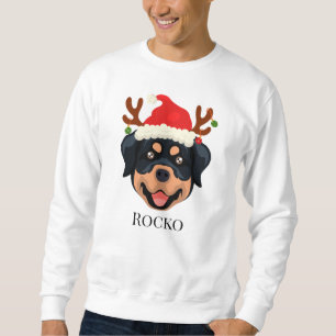 Sudadera Personalizado Rottweiler Santa hat personalizado