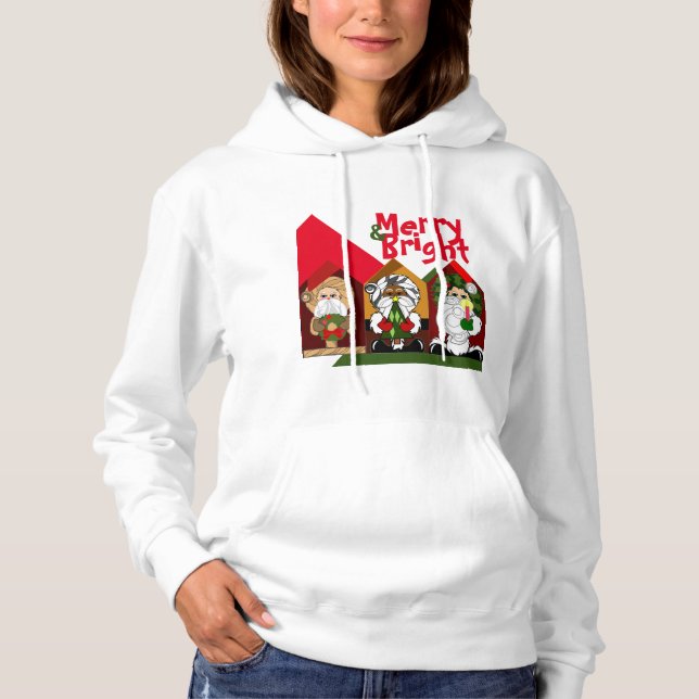 Sudadera Personalizado Santas Navidades Merry y Bright Swea (Anverso)