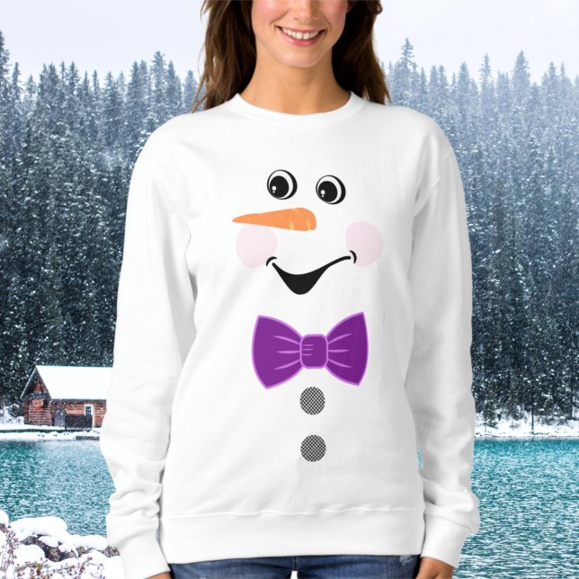 Sudadera Personalizado Snowman Morple Bowtie botón de búfal (Subido por el creador)