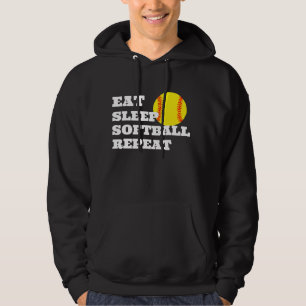 Sudadera Personalizado Softball Hoodie - Divertido Eat Slee
