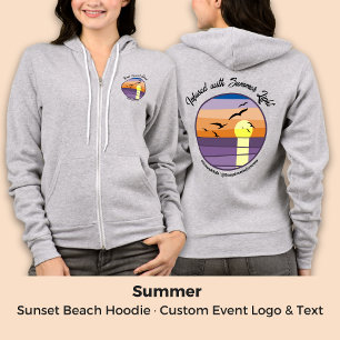 Sudadera Personalizado Sunset Beach ・ Evento y Marca Textos