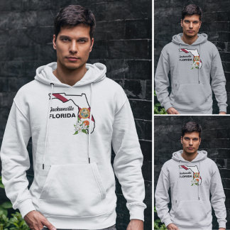 Sudadera Personalizado Texto Bandera de Florida y Flor Nara