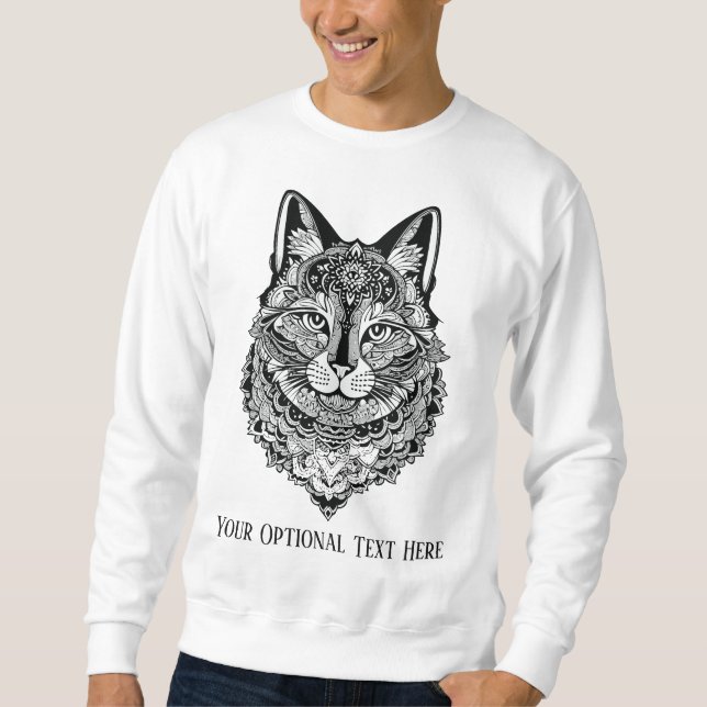 Sudadera Personalizado Texto Gato ornamental (Anverso)