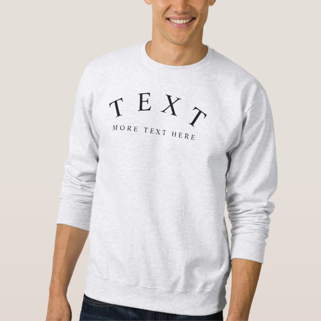 Sudadera Personalizado Texto hombres plantilla moderna Ash  (Anverso)