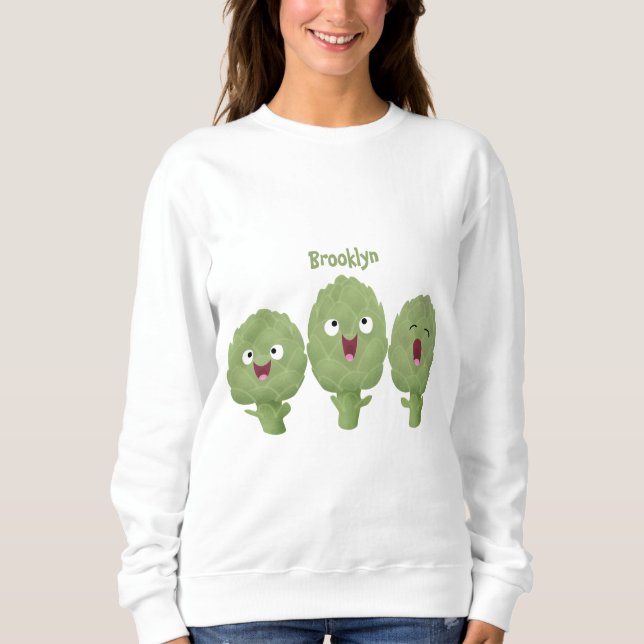 Sudadera Personalizado vegetal de alcachofas de canto lindo (Anverso)