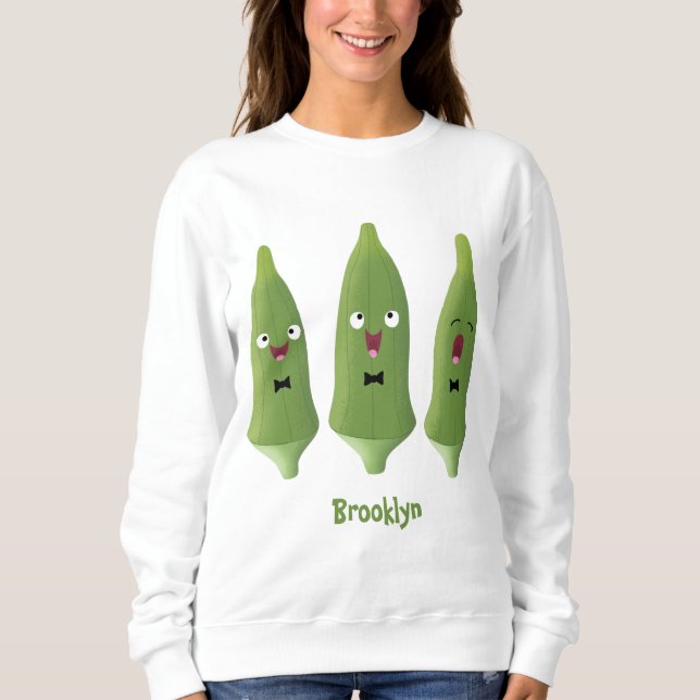 Sudadera Personalizado vegetal de okra cantante (Anverso)