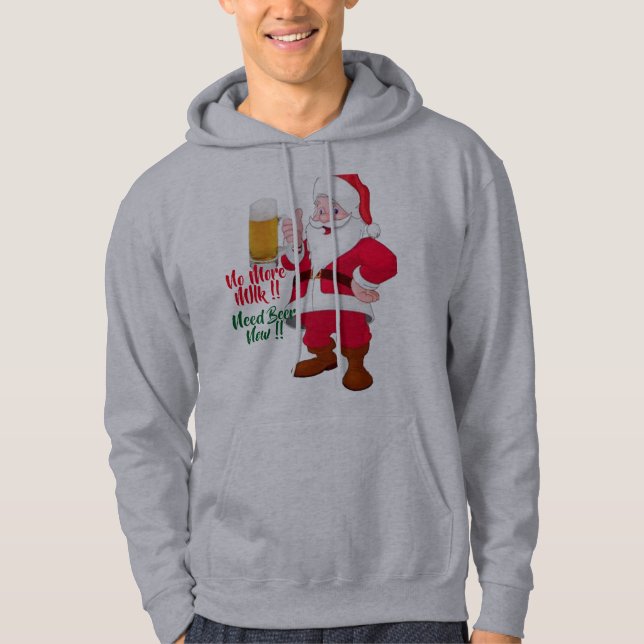 Sudadera personalizados amantes de la cerveza santa navidad (Anverso)