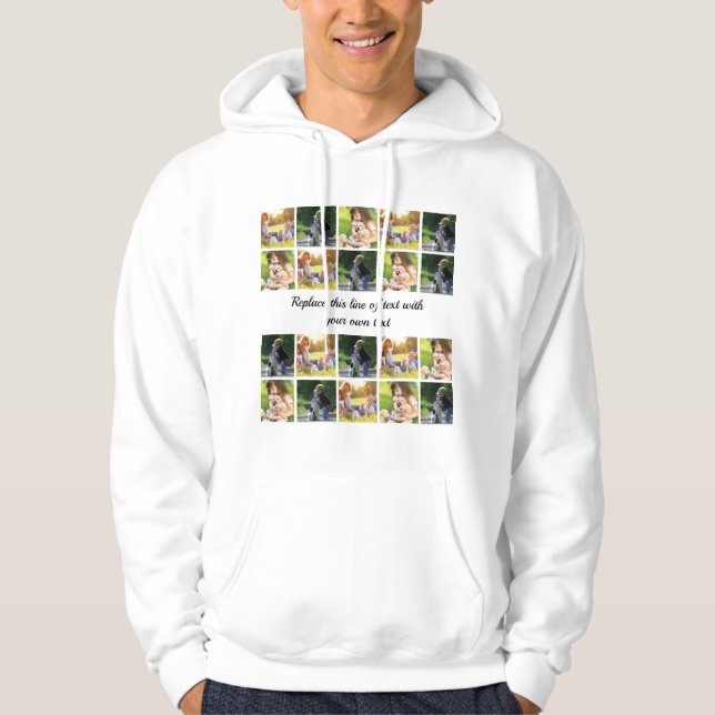 Sudadera Personalizar el collage de fotografías y el texto (Anverso)