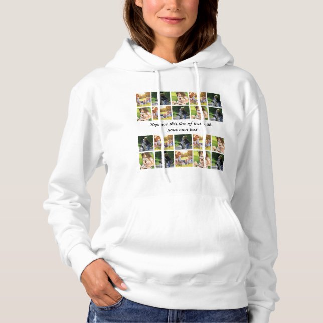 Sudadera Personalizar el collage de fotografías y el texto (Anverso)