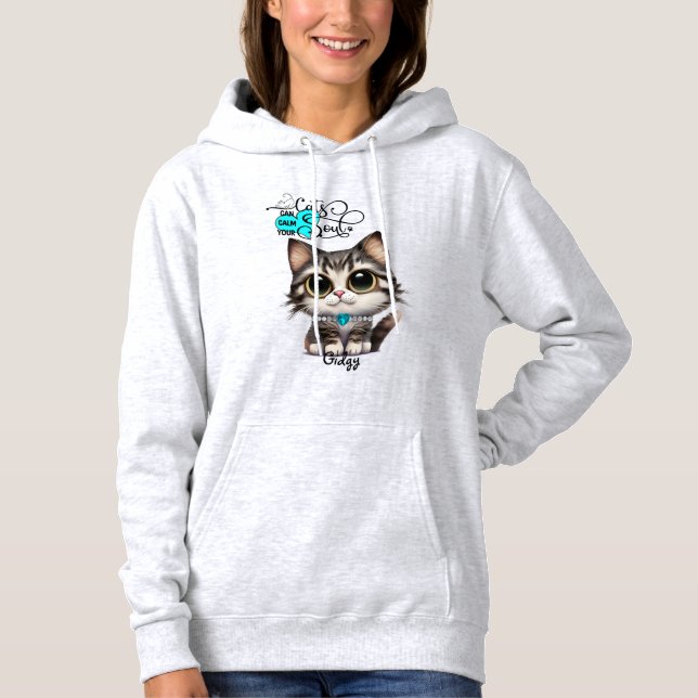 Sudadera Personalizar el nombre de tu gato, el gato puede c (Anverso)
