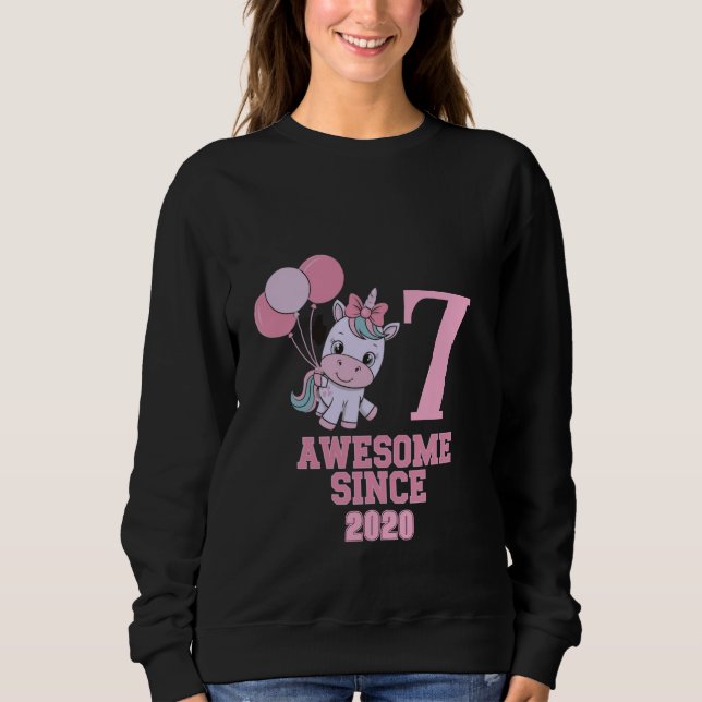 Sudadera Personalizar mágico Chica de cumpleaños de Unicorn (Anverso)