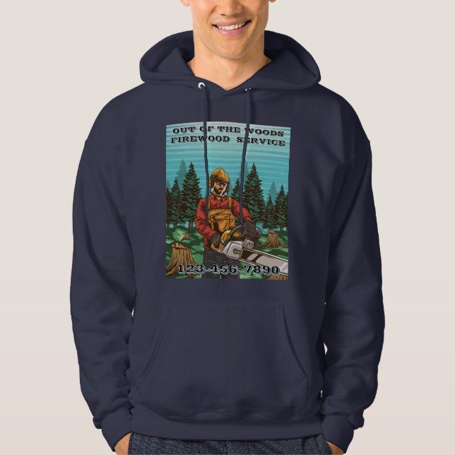 Sudadera Personalizar Promoción Comercial de Ventas de Leña (Anverso)