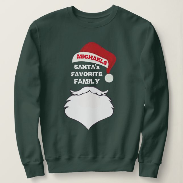Sudadera Personalizares Santas Navidades graciosos de famil (Anverso del diseño)