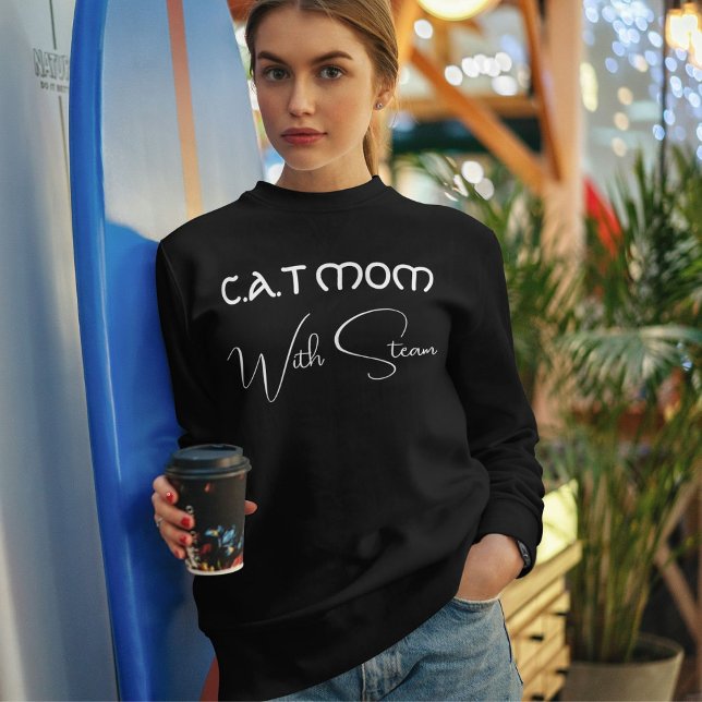Sudadera Personalized Cat Mom Pet Lover White Script Black (Subido por el creador)