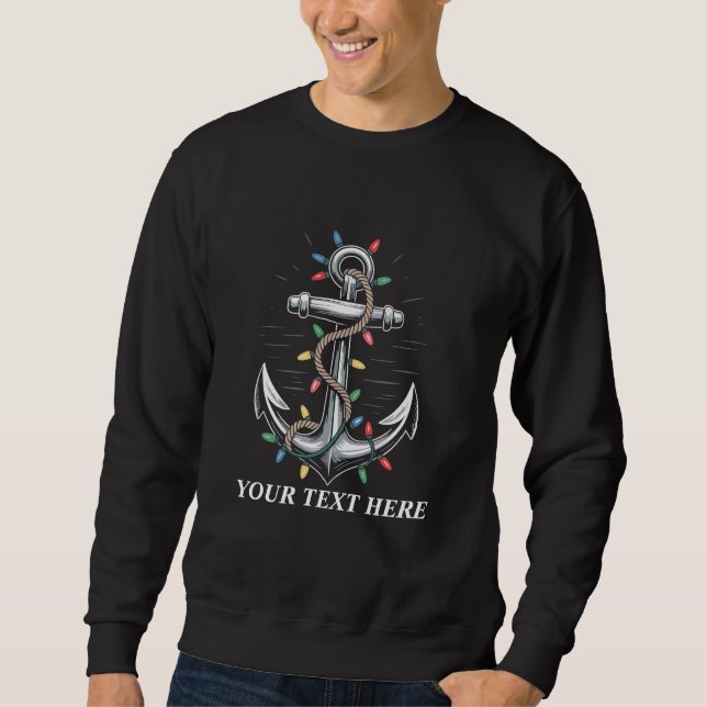Sudadera Personalized Christmas Lights Boating Sailing  (Anverso)