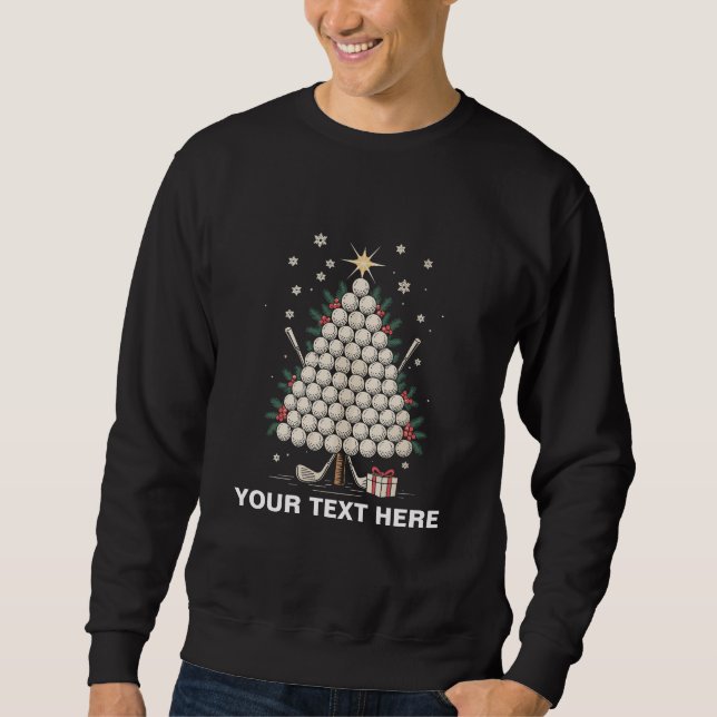 Sudadera Personalized Golf Christmas Tree Equipment Family (Anverso)