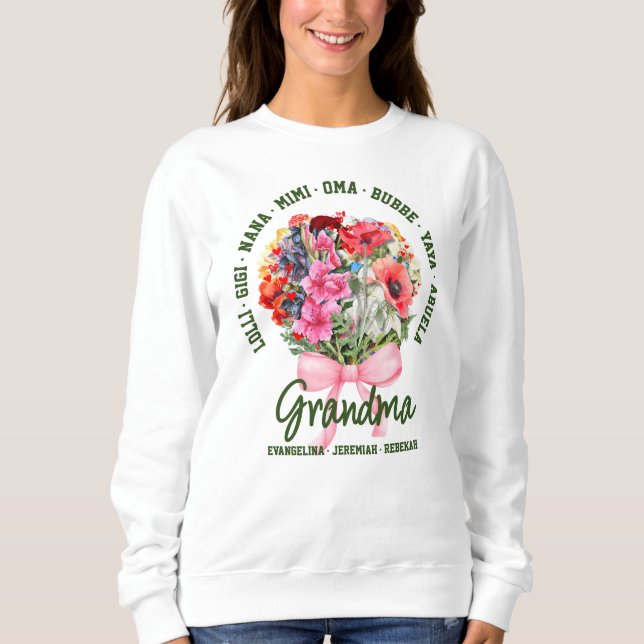 Sudadera Personalized GRANDMA Nana Mimi Gigi Mother's Day (Anverso)