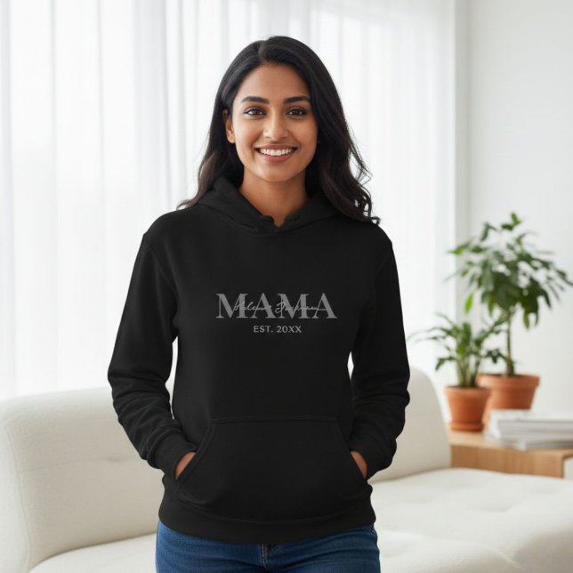 Sudadera Personalized Mama Hoodie with Name and Year (Subido por el creador)