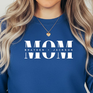 Sudadera Personalized MOM Kids’ Names, Modern Chic Mom Gift