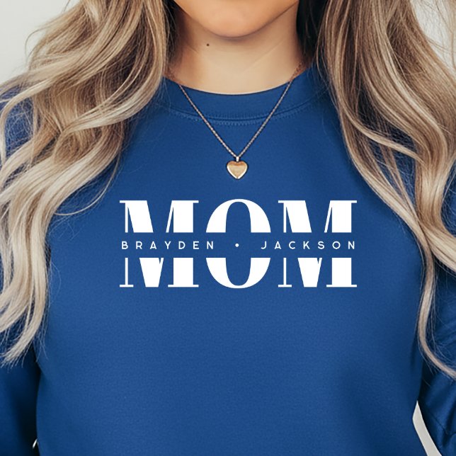 Sudadera Personalized MOM Kids’ Names, Modern Chic Mom Gift (Subido por el creador)