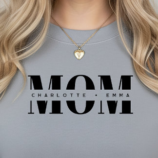 Sudadera Personalized MOM Kids’ Names, Modern Chic Mom Gift