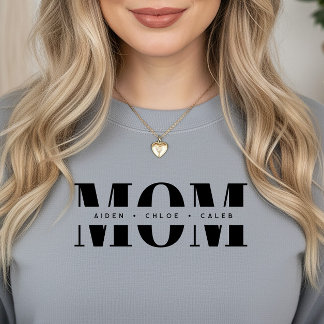 Sudadera Personalized MOM Kids’ Names, Modern Chic Mom Gift