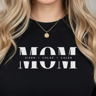 Sudadera Personalized MOM Kids’ Names, Modern Chic Mom Gift