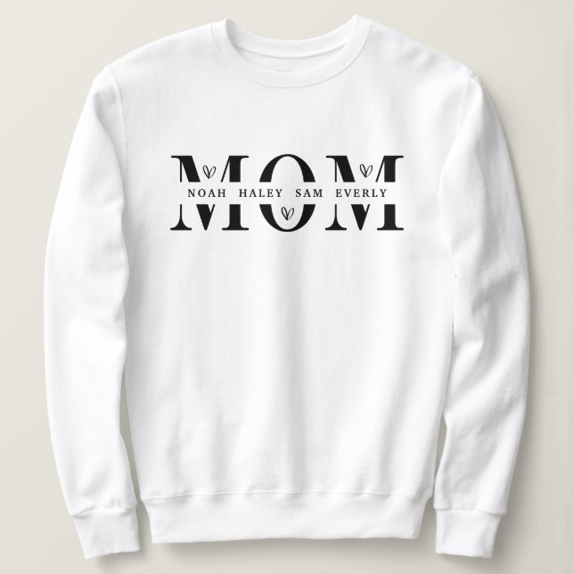 Sudadera Personalized Mom Sweatshirt With Kids Names Gift (Anverso del diseño)