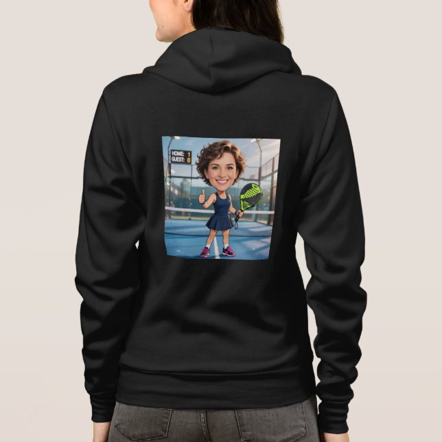 Sudadera Personalized Paddle/Pickleball Caricature   (Reverso)