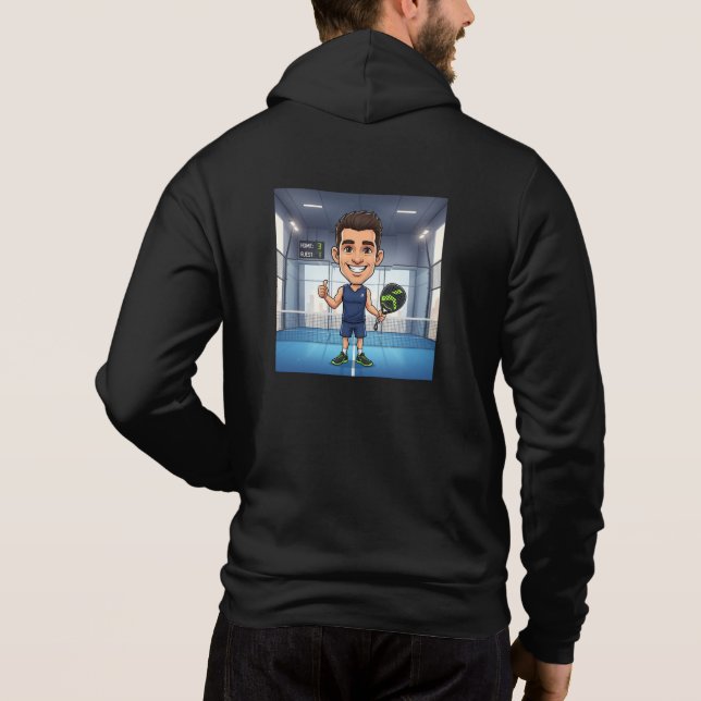 Sudadera Personalized Paddle Player Cartoon Caricature (Reverso)
