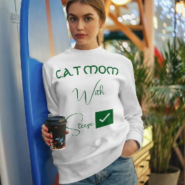 Sudadera Personalized Pet Lover Green Script Funny Cat Mom