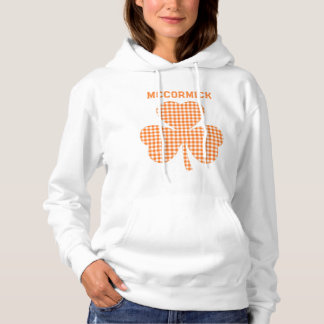 Sudadera Personalized Pumpkin Orange Shamrock Gingham Plaid