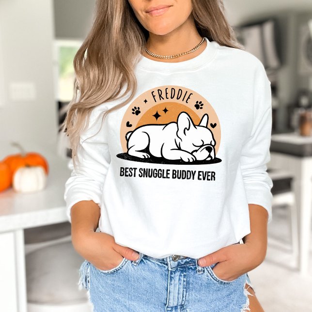 Sudadera Personalized Retro Funny Hand Drawn French Bulldog (Personalized Retro French Bulldog)