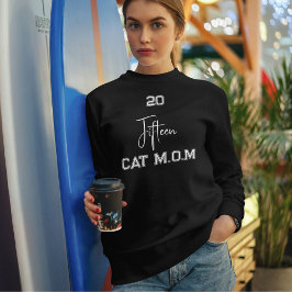 Sudadera Personalized Stylish Script Establish Date Cat Mom