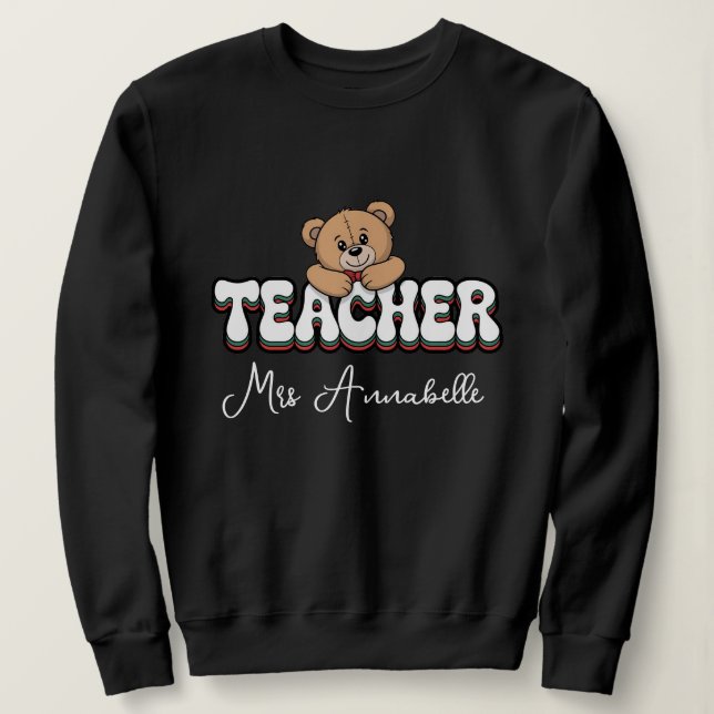 Sudadera Personalized teacher Retro style  design  (Anverso del diseño)